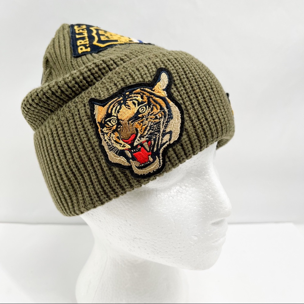 Polo Ralph Lauren Tiger Patch Naval Tailors Knit Beanie Hat - Picture 8 of 13